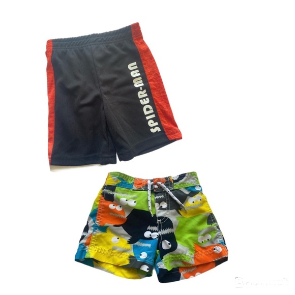 Lot: Marvel Spider-Man & Carter Swim Short Athleisure Y2K Blk Red & Multi Boy 2T - Picture 1 of 11